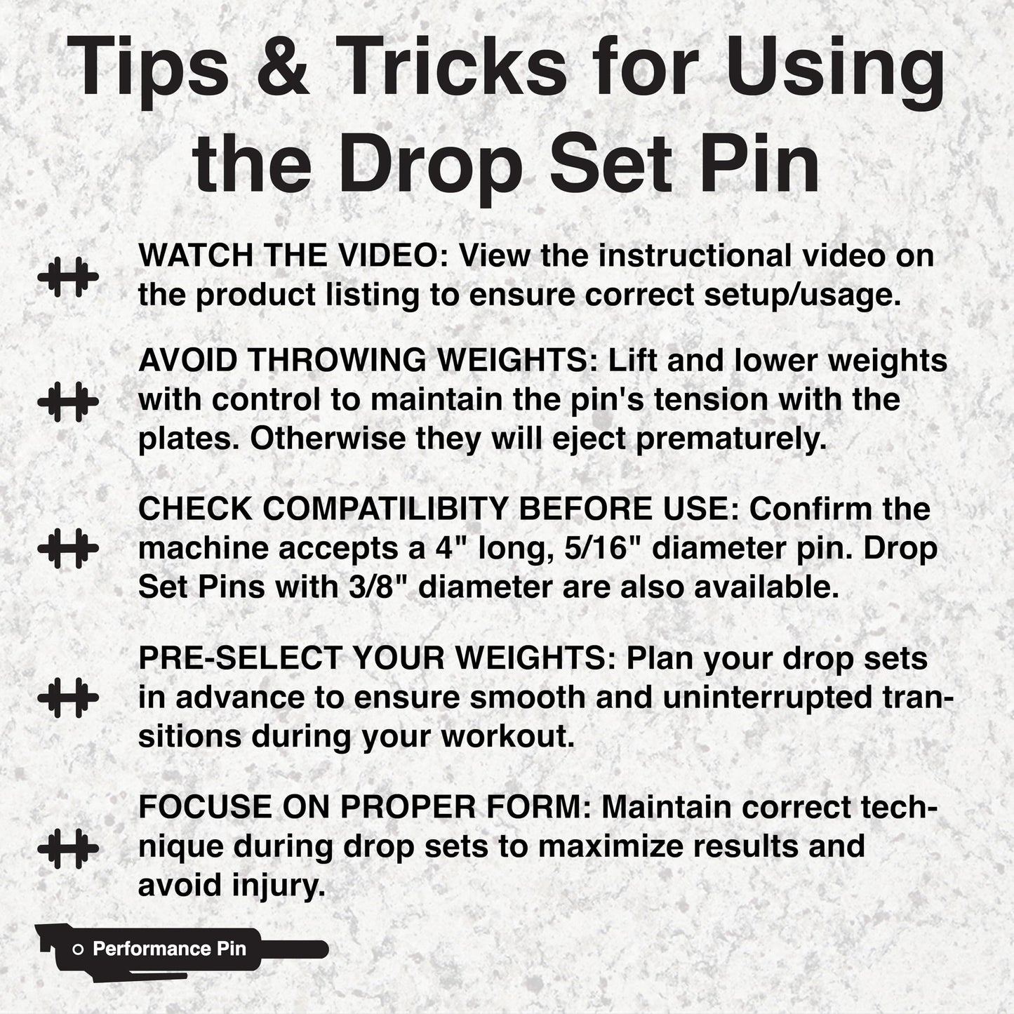 PERFORMANCE PIN The Original Drop Set Pins for Gym | One More Rep with Weight Stack Pins | Instant Transition to Lower Weights for More Reps | Proudly Made in America | 5/16" Pin | Red