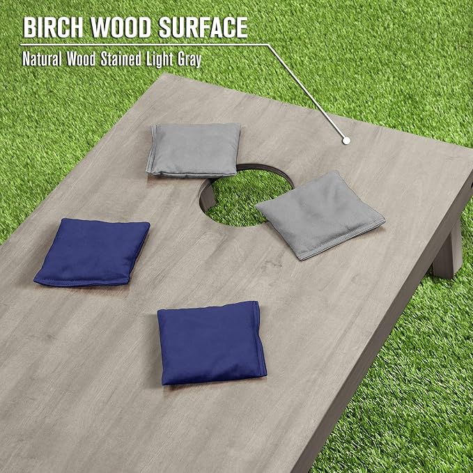 GoSports 4 ft x 2 ft Regulation Size Wooden Cornhole Boards Set - Includes Carrying Case and Bean Bags (Choose Your Colors) Over 100 Color Combinations