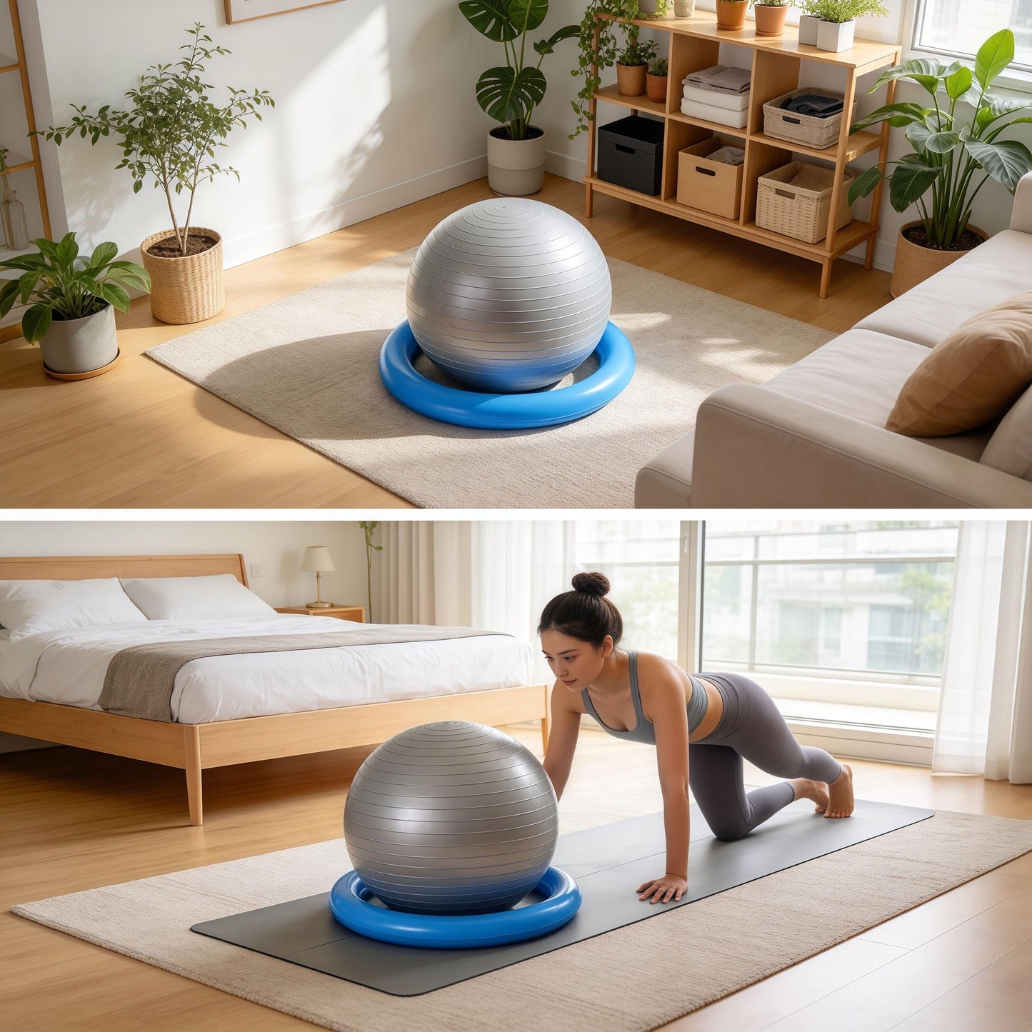 DJDXIZJEK Yoga Ball Base – Non-Slip Stability Ring, Anti-Roll Stand for Exercise Ball, Home Gym & Office Storage, Secure Holder for Fitness Ball, Balance & Posture Support