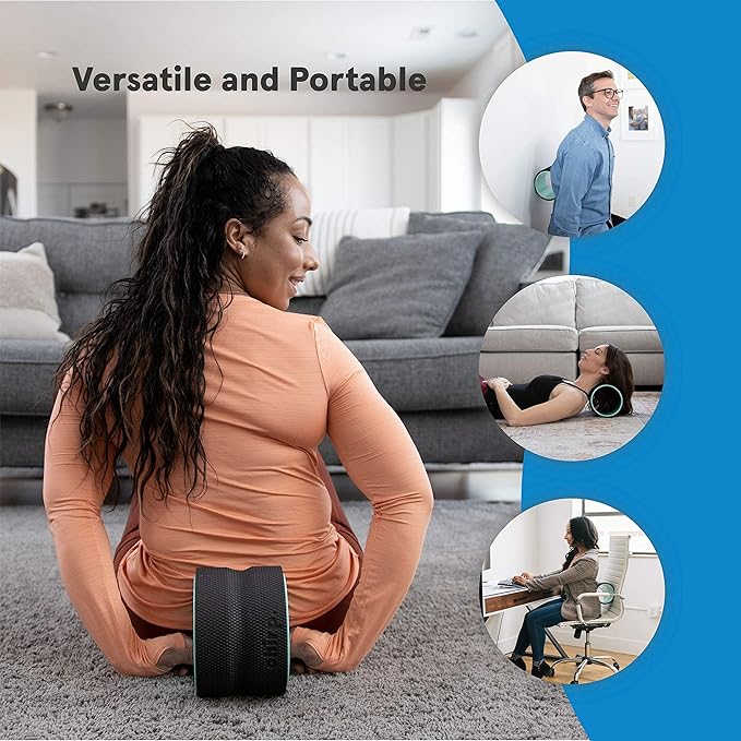 Chirp Wheel Foam Roller ??Targeted Back & Neck Relief, Lumbar Spine Stretcher, Spinal Decompression Back Stretcher, Massage Roller with Density Foam for Physical Therapy, Supports 500lbs, 6-Inch Mint