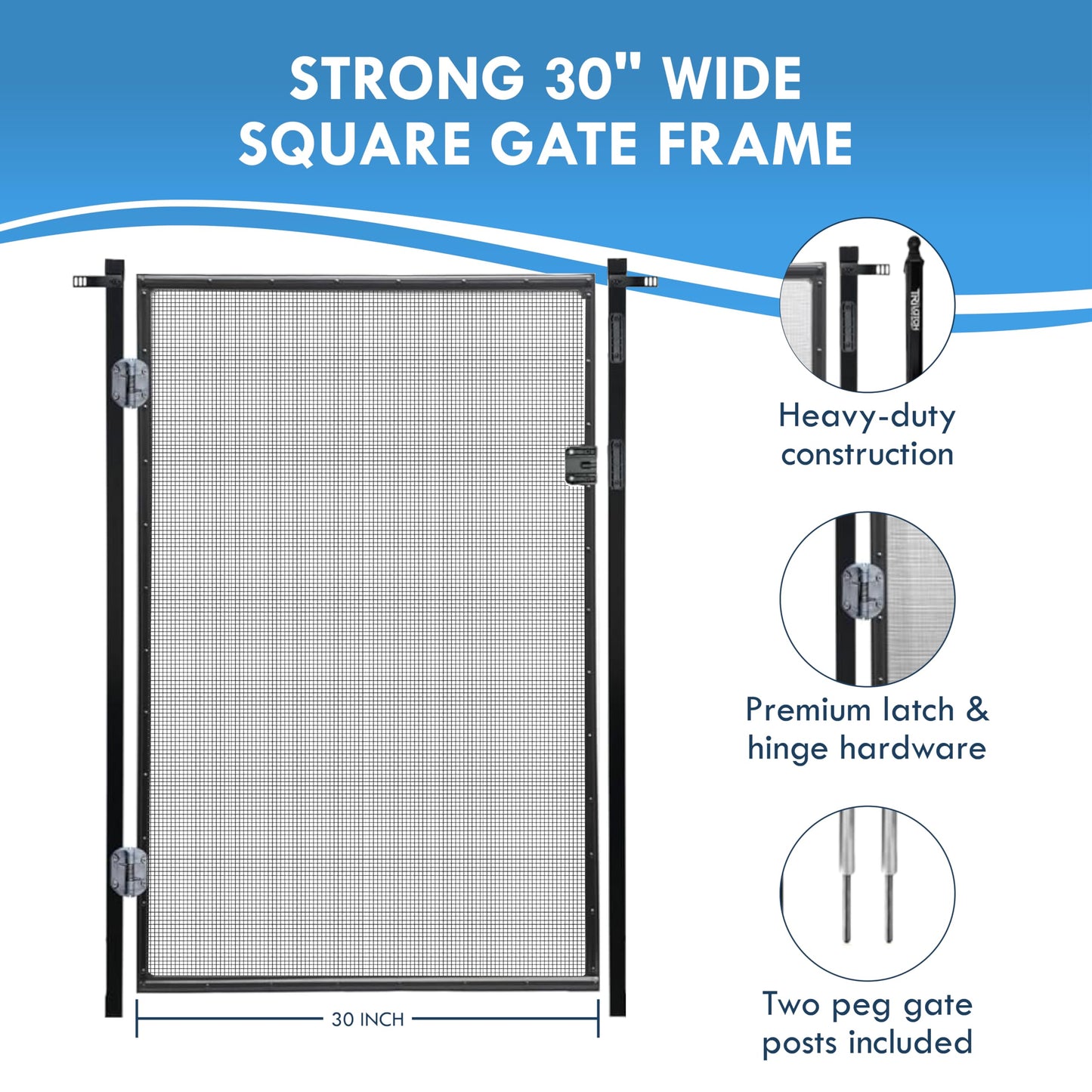 Pool Fence Gate Kit : 4-Foot Black, Self-Closing, Lockable & Ready to Install, Complete DIY Safety Fence Gate