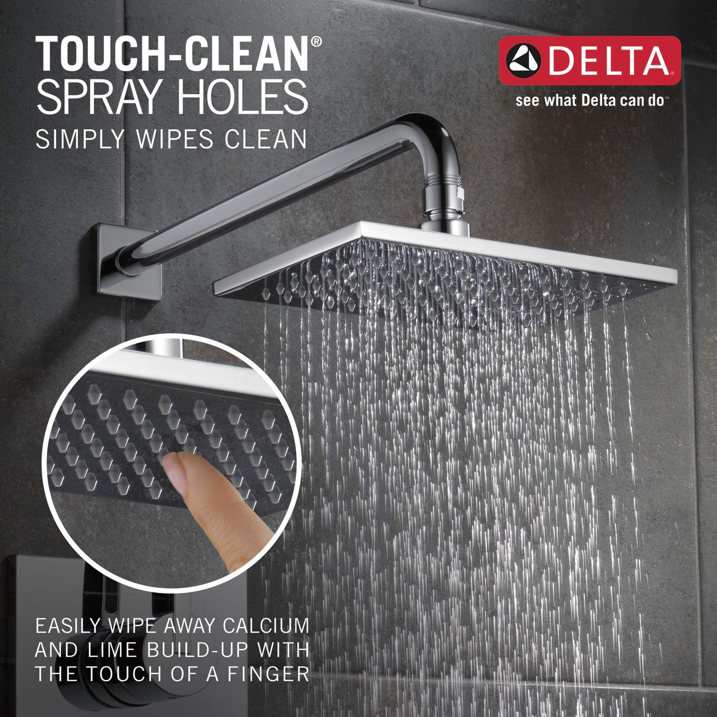 Delta Vero 14 Series Rain Shower Faucet Set, Chrome Shower Head and Handle Set, Valve Trim Kit, Chrome T14253-WE (Valve Not Included)