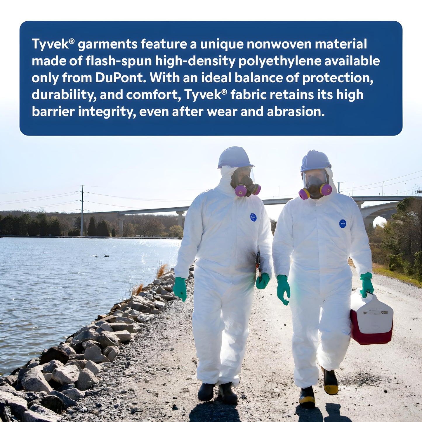 DuPont - TY127SWHMD002500 Tyvek 400 TY127S Disposable Protective Coverall with Respirator-Fit Hood and Elastic Cuff, White, Medium (Pack of 25)