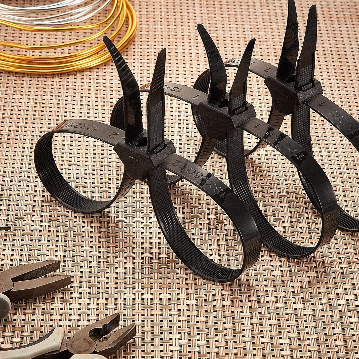 50 (Black,0.5 10 Inch) Boao Pcs Zip Ties Cable Disposable Heavy Duty Tie Double Police Cuffs Flex Plastic Nylon Tie
