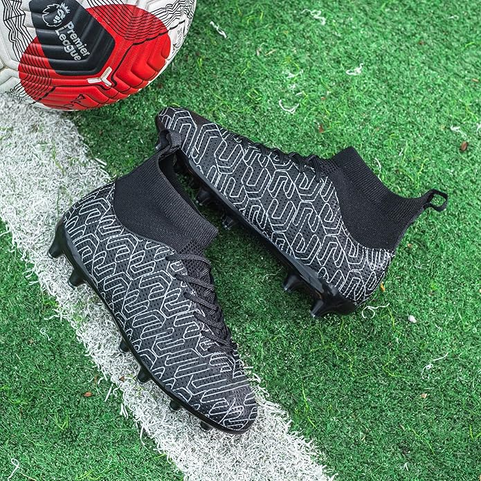 Kids Soccer Cleats Boys Youth Firm Groud Cleats for Girls High Top Trainning Football Shoes AG/FG