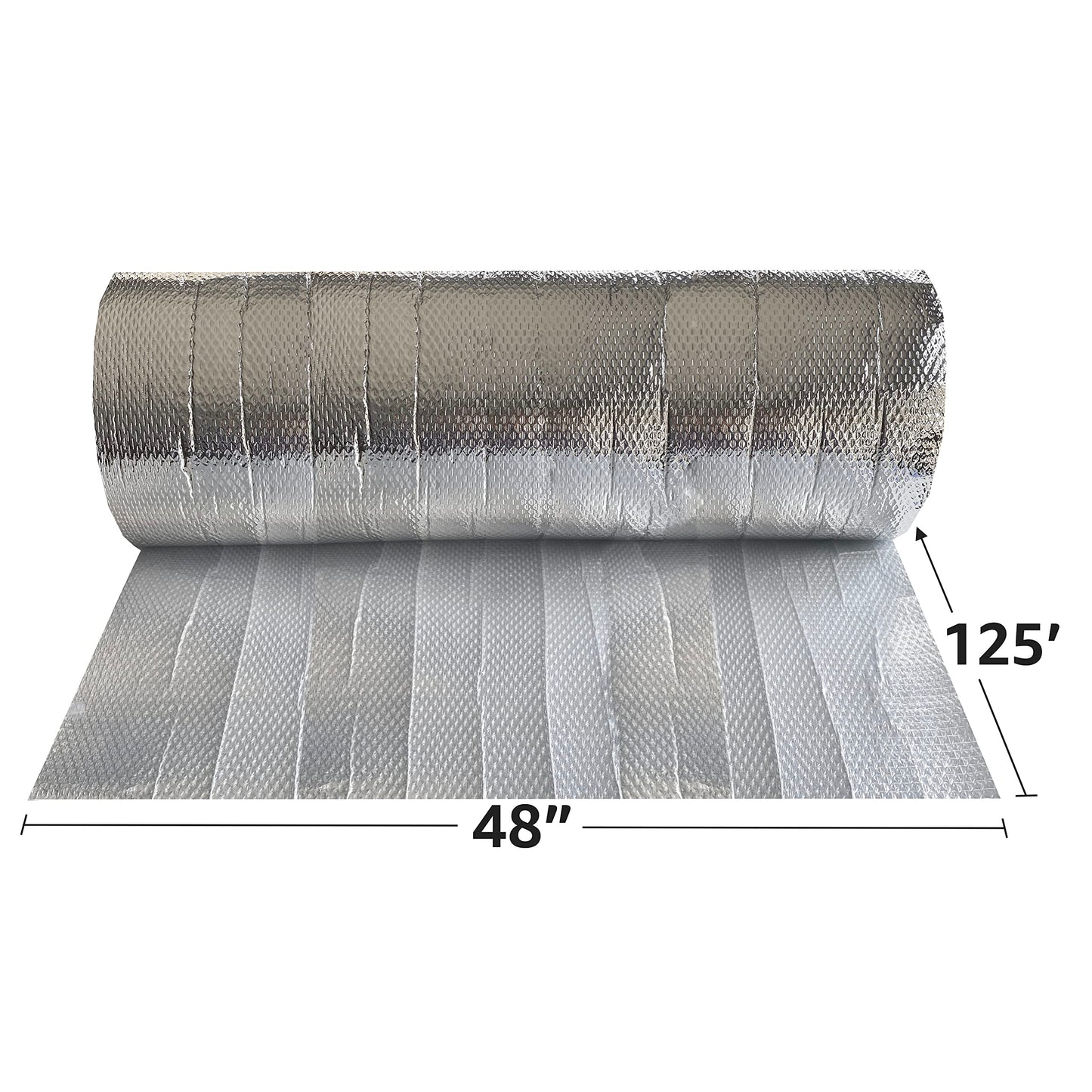 UBmove USA Reflective Insulation Bubble Roll, 48" Width x 125' Length, Colder Climates, One-Sided Thermal Bubble Roll, Radiant Barrier Wrap
