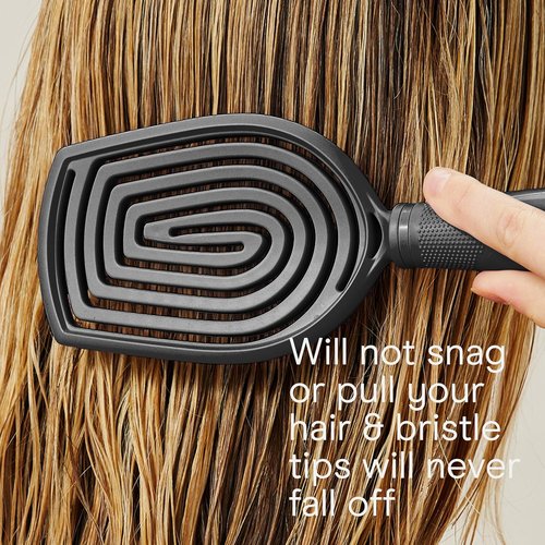 Conair Scalp Care Detangling Hairbrush - Curly Hair Brush & Scalp Massager - Black Onyx