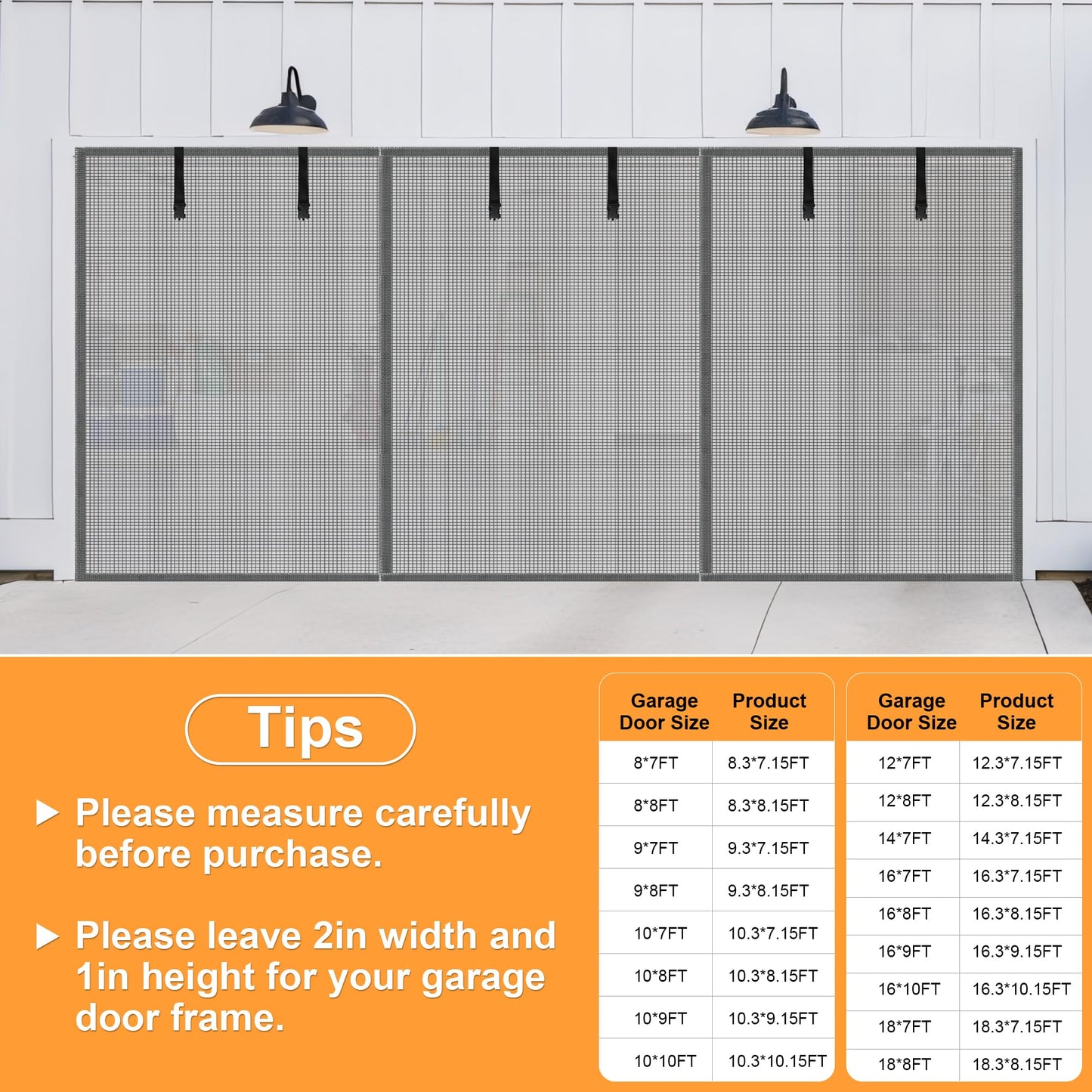 LIAMST Privacy Garage Door Screen Blackout for 1 Car Garage-10x9FT Privacy Silver Grey Heavy Duty Magnetic Garage Screen, Hands Free, Magnetic Privacy Garage Screen Door