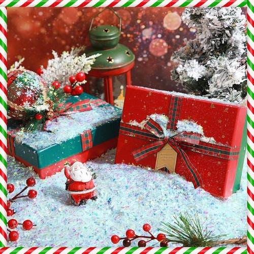 Aoriher Blue Glitter Fake Snow - Sparkling Artificial Snow for Christmas Crafts & Winter Decor | 0.55 lb