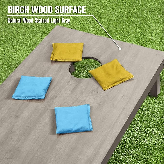 GoSports 4 ft x 2 ft Regulation Size Wooden Cornhole Boards Set - Includes Carrying Case and Bean Bags (Choose Your Colors) Over 100 Color Combinations