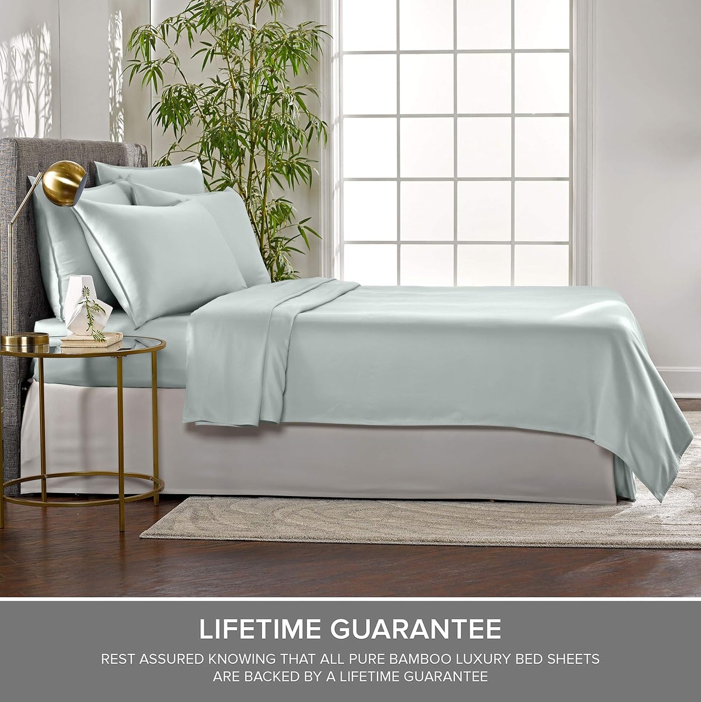 Pure Bamboo Twin XL Sheets - 100% Organic Viscose Bed Sheet Set | Luxuriously Soft & Cooling (Sea Glass)