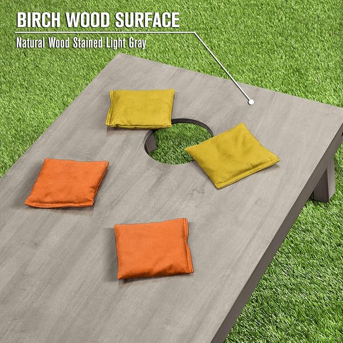 GoSports 4 ft x 2 ft Regulation Size Wooden Cornhole Boards Set - Includes Carrying Case and Bean Bags (Choose Your Colors) Over 100 Color Combinations