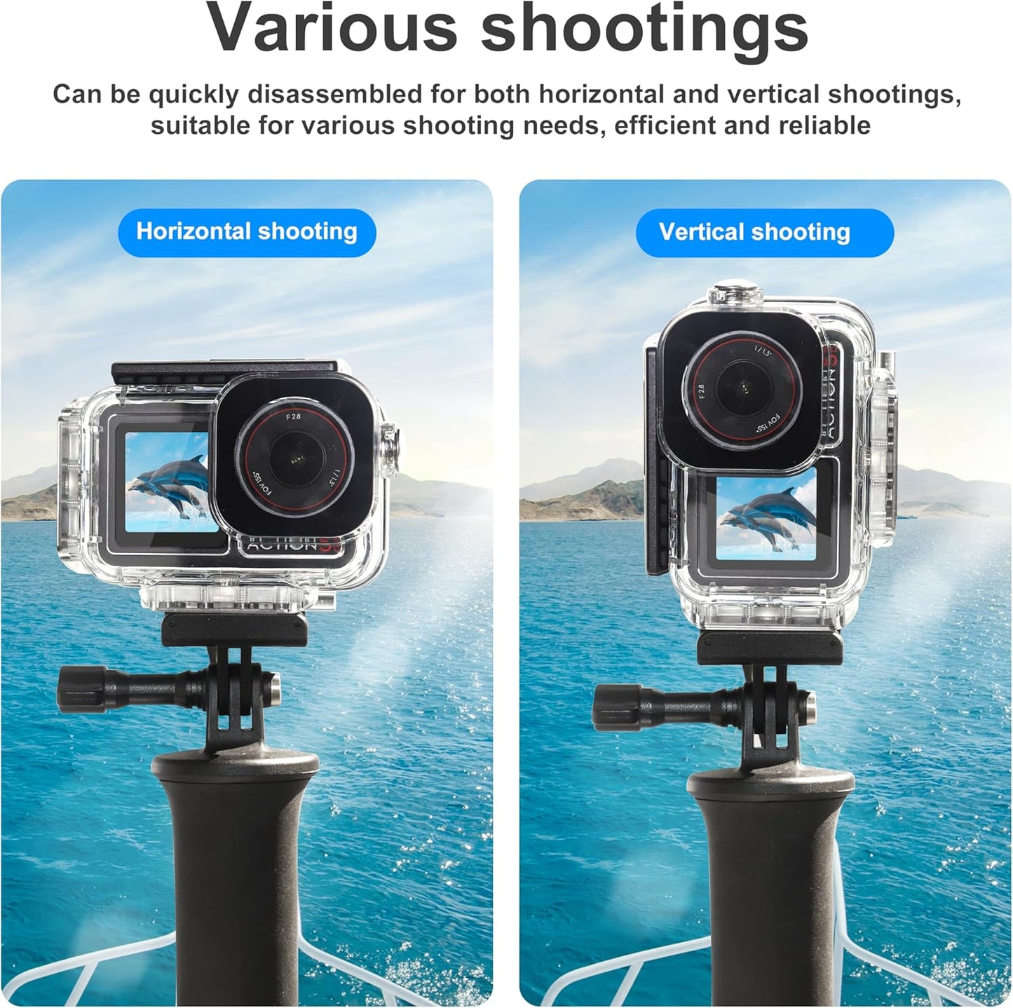 FiTSTILL 196FT/60M 5 4 3,Protective Underwater Waterproof Case with Magnetic Quick Release Interface Compatible
