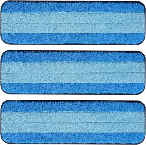 Mr. Scrub Microfiber Cleaning Pads - 3 Pack for Bona Mop | Reusable, Super-Absorbent, 18 Inch