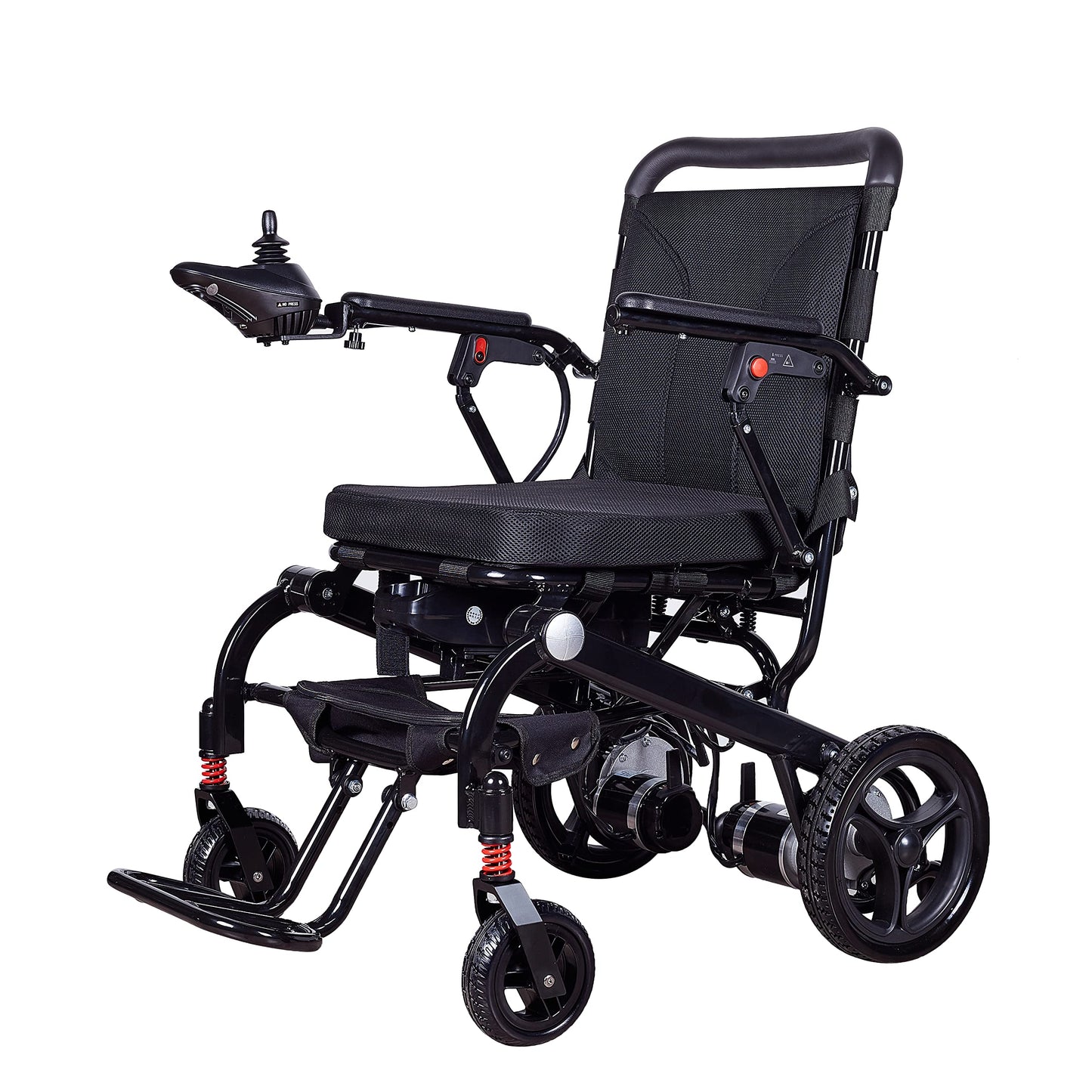 Rubicon DX07 All Terrain Foldable Electric Wheelchairs for Adults - Powerful 500W Motor - 12 mi Cruise Range - Detachable Airline Friendly Battery Supports up to 265 lbs (Black)