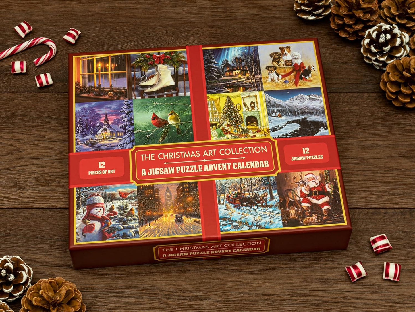 Unique Jigsaw Puzzle Advent Calendar 2025 - 12 Festive 100-Piece Puzzles for Family Fun