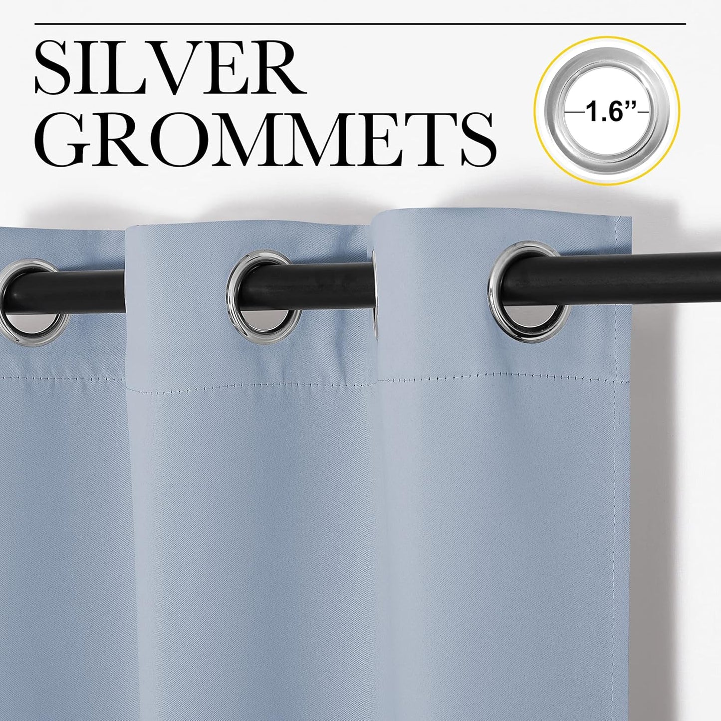 NICETOWN Vintage Blue Blackout Curtains - Thermal Insulated Drapes for Small Windows | 54" Length, 34" Wide, 2 Panels