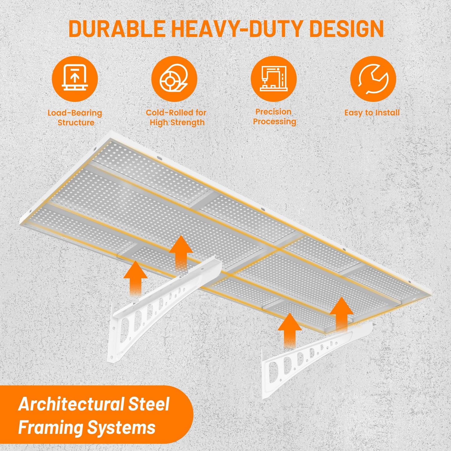 Cuguords 4-Pack 1.5x4ft Garage Wall Storage, 1000 Lbs Garage Wall Shelves, Ultimate Flat Metal Rack with Complete Install Kit, White