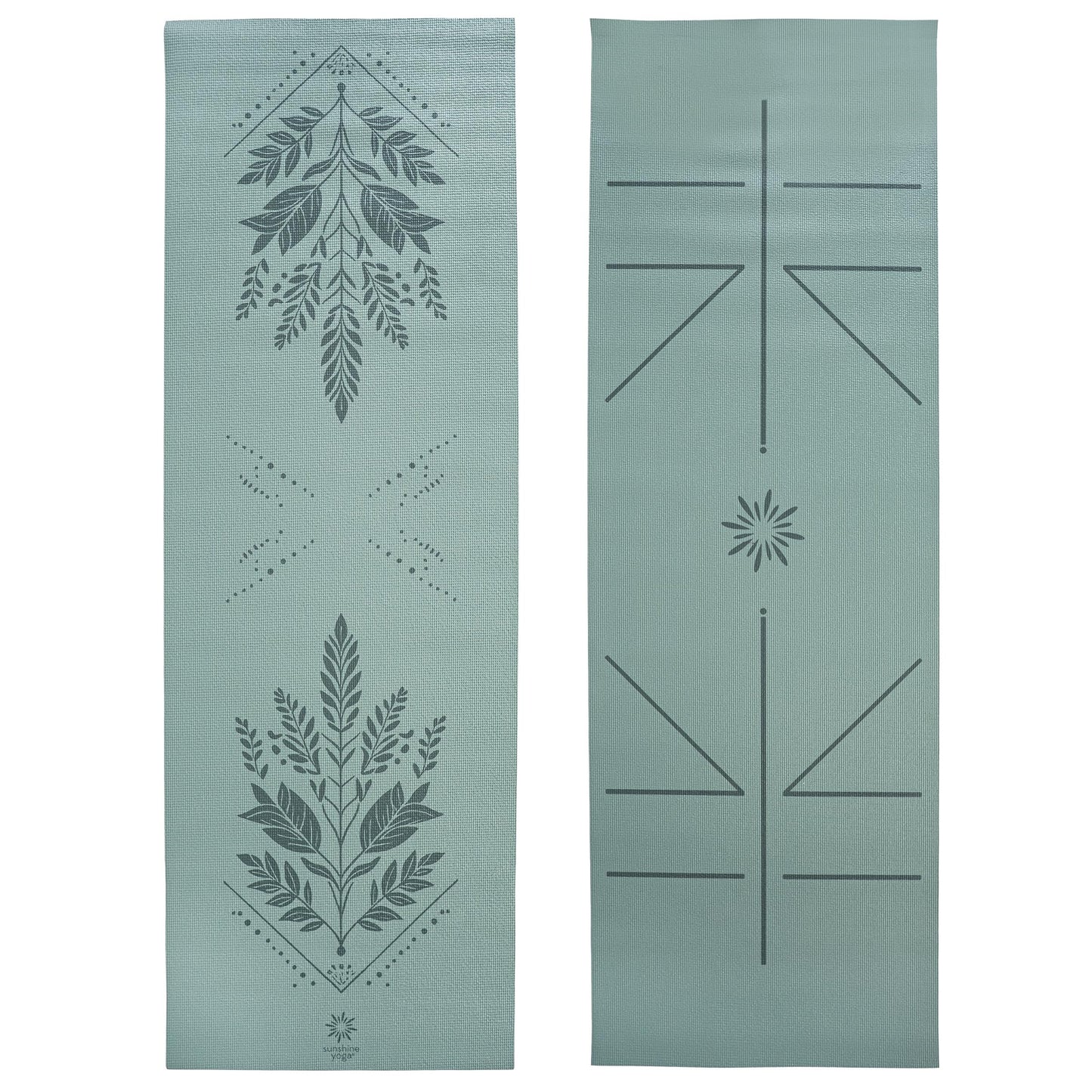 Ascend Yoga Mat with Alignment Marks - Premium 6mm Thick, 72" x 24" Reversible Exercise Mat - Non Slip, Tear Resistant, Workout Mats for Pilates, Home, Studio, Gym, Floor Stretching - Sage Haven - Printed