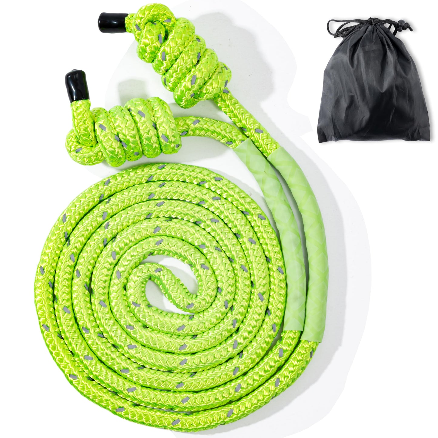 GQIRIL Flow Exercise Jump Rope - Long Weighted Jumping Rope for Workout Women Men Fitness, Adjustable Double Woven Heavy Jumprope for Indoor Outdoor Adults Beginner Training Boxing Cardio (Fluorescent Green)