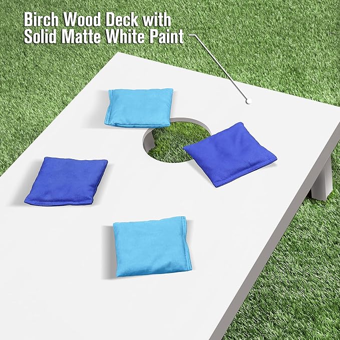 GoSports 4 ft x 2 ft Regulation Size Wooden Cornhole Boards Set - Includes Carrying Case and Over 100 Optional Bean Bag Colors