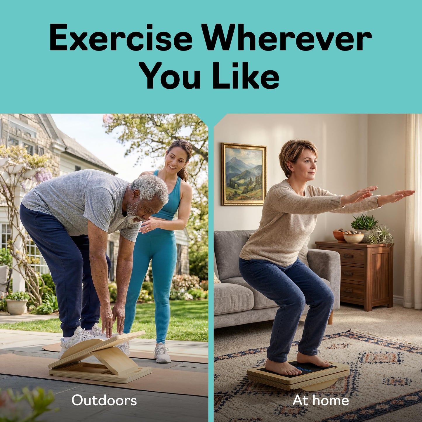 Slant Boards for Exercise – Slant Board with 7 Incline Angles – Transforms Into a Balance Board – Premium Calf Stretcher and Wobble Board for Effective Calf Stretching and Squats