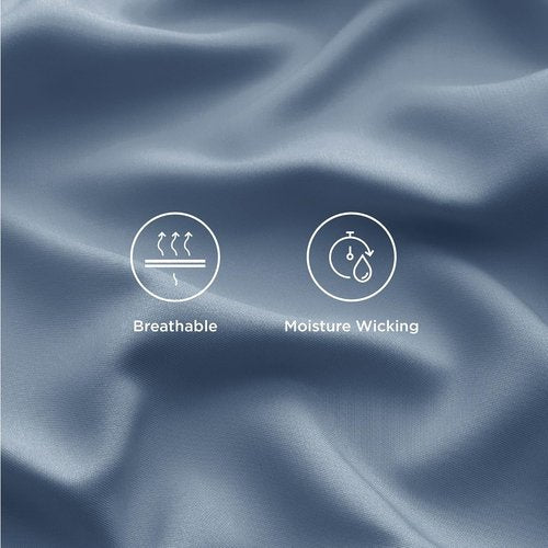 Bedsure Cooling Twin Sheets - Breathable Rayon from Bamboo, Soft & Silky, Deep Pocket Up to 16 Inches, Dusty Blue
