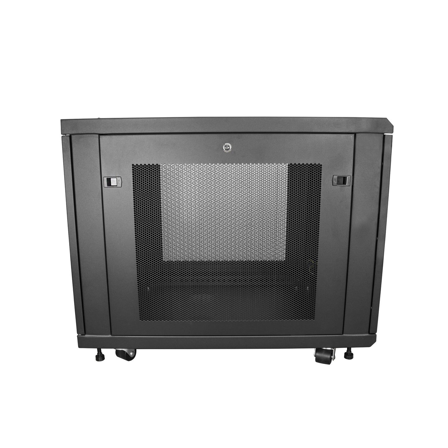 StarTech 12U Enterprise-Grade Server Rack Cabinet Kit, 19in Enclosed 4-Post Rack with Shelf and Cable Management, 29in (75cm) Mounting Depth, 992lb (450kg) Capacity, Black, Alloy Steel