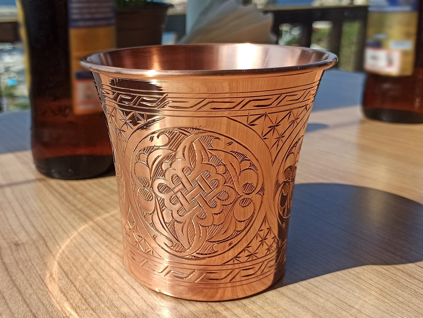 DEDE Copper - CC Series (20 oz) - Handcrafted Super Heavy Weight Drinking Cups or Serving Cold Beverages and Cocktail Mugs, Handmade Unlined Uncoated Pure Solid Copper Tumblers (Engraved)