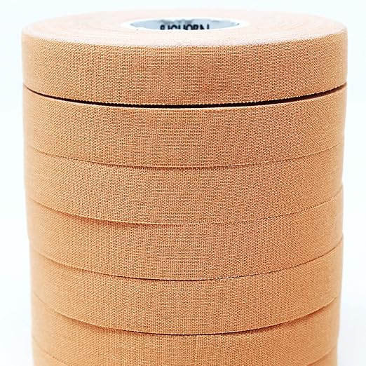 Bighorn Athletics Pro Series Jiu-Jitsu Finger Tape, 8-Rolls with Tin Holder, Enhanced Strength, Residue-Free (0.5-Inch, Nude)