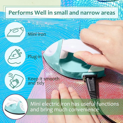 Honoson Mini Craft Iron - Portable Tiny Heat Press for DIY Projects | Mint Green, 3.93 x 2.36 x 2.76 in