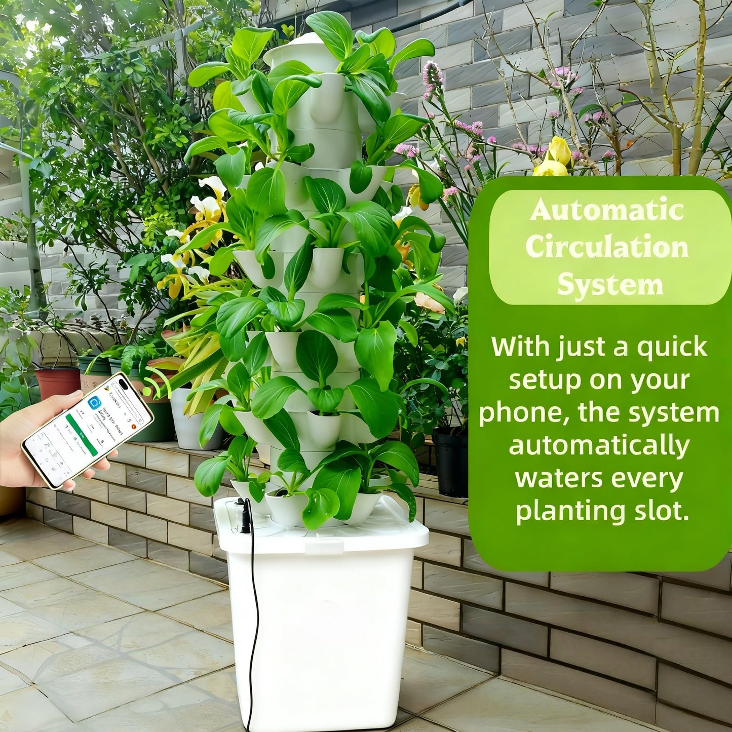 LnzyGarden Hydroponic Growing System Kit - Hydroponic Tower Indoor Smart Vertical Garden,Hydroponic Vegetable System,35 Pods, Automatic Timer, Gardening Gift