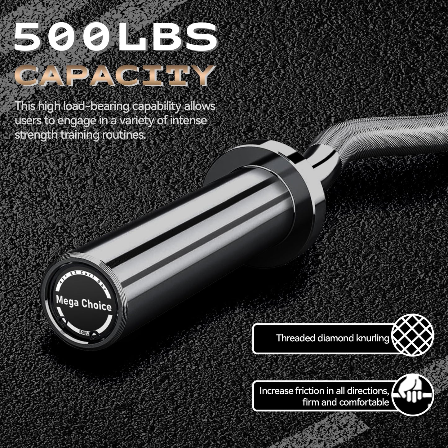 Barbell for Home Gym, 500LB to 1500LB Capacity with Copper Sleeves, for Weightlifting & Powerlifting (Multiple Sizes: 4FT Short b-Ar, 47" EZ Curl b-Ar, 7FT Power b-Ar)