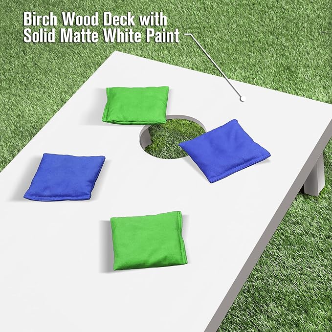 GoSports 4 ft x 2 ft Regulation Size Wooden Cornhole Boards Set - Includes Carrying Case and Over 100 Optional Bean Bag Colors