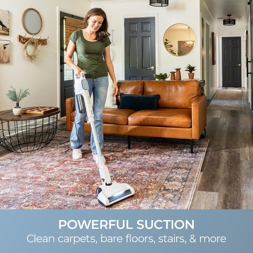 Kenmore CS2015 Corded Stick Vacuum - Powerful 2-Motor Suction, Detachable Hand Vac, LED Headlight & Hair Eliminator Nozzle for Carpets & Bare Floors
