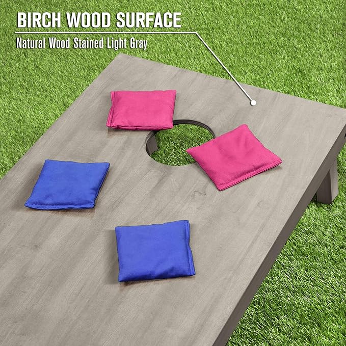 GoSports 4 ft x 2 ft Regulation Size Wooden Cornhole Boards Set - Includes Carrying Case and Bean Bags (Choose Your Colors) Over 100 Color Combinations