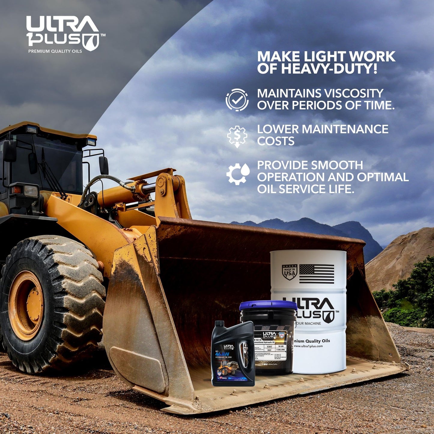 ULTRA 1PLUS AW ISO 46 Hydraulic Oil (5 Gallon Pail) | Anti-Wear Paraffinic Fluid for Industrial & Mobile Equipment
