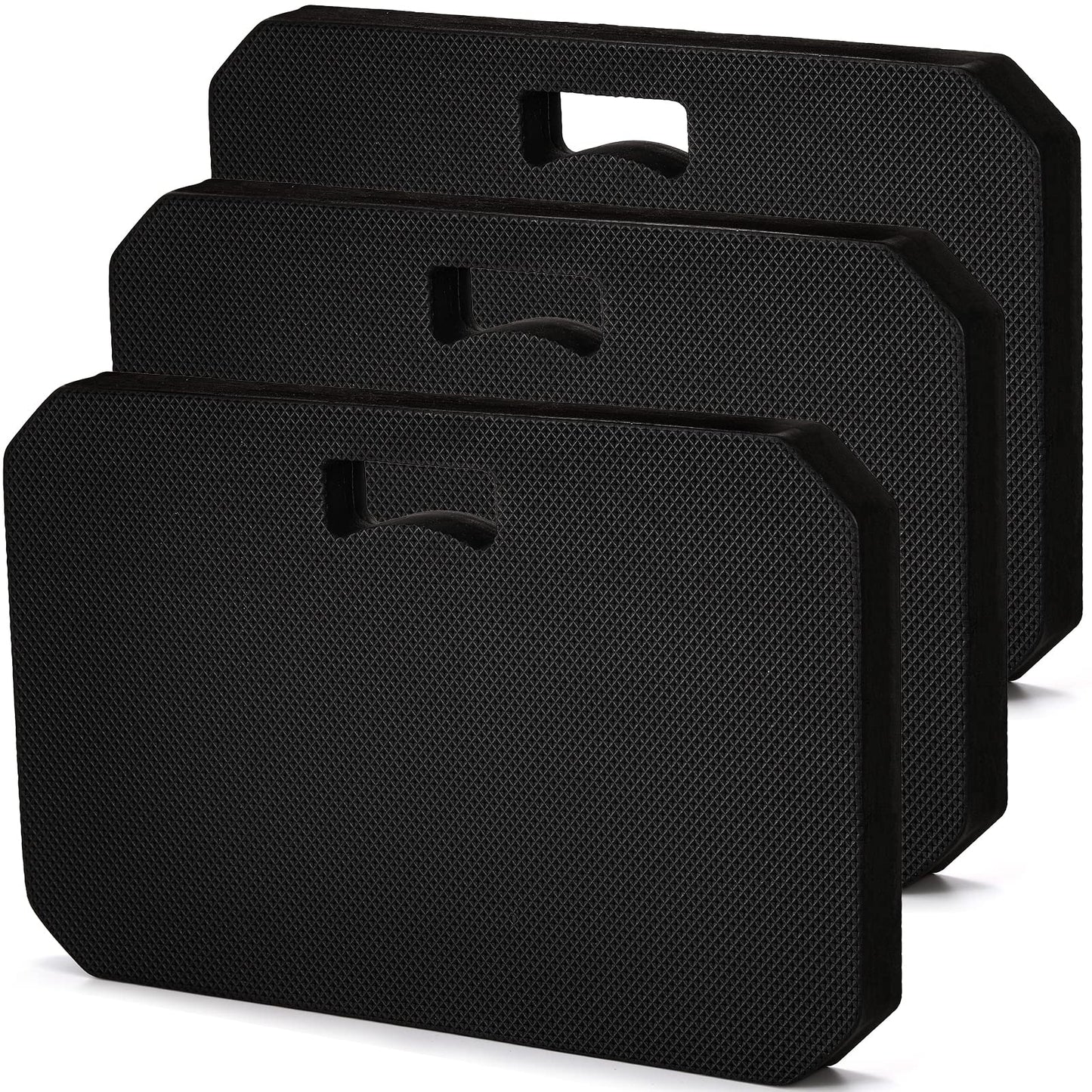 Hacaroa 3 Pack Extra Thick Kneeling Pad, EVA Foam Garden Kneeler Comfortable Knee Pad Cushion for Work, Gardening, Baby Bath, Exercise, Yoga, Water Resistant, Black