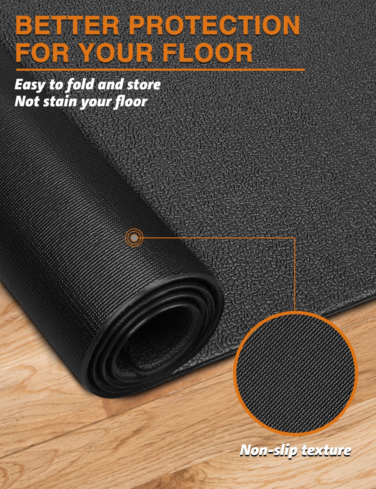 Treadmill Mat 78"x36", WERCHO Walking Pad Mat for Carpet Hardwood Floors 6mm Heavy-Duty Exercise Equipment Mat for Treadmil Pad, Rowing Machine, Spin Bike, Elliptical Trainer, Home, Gym