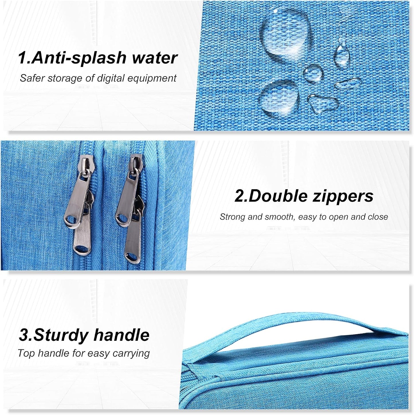 SELLYFELLY Electronic Bag Travel Cable Accessories Bag Waterproof Double Layer Electronics Organizer Portable Storage