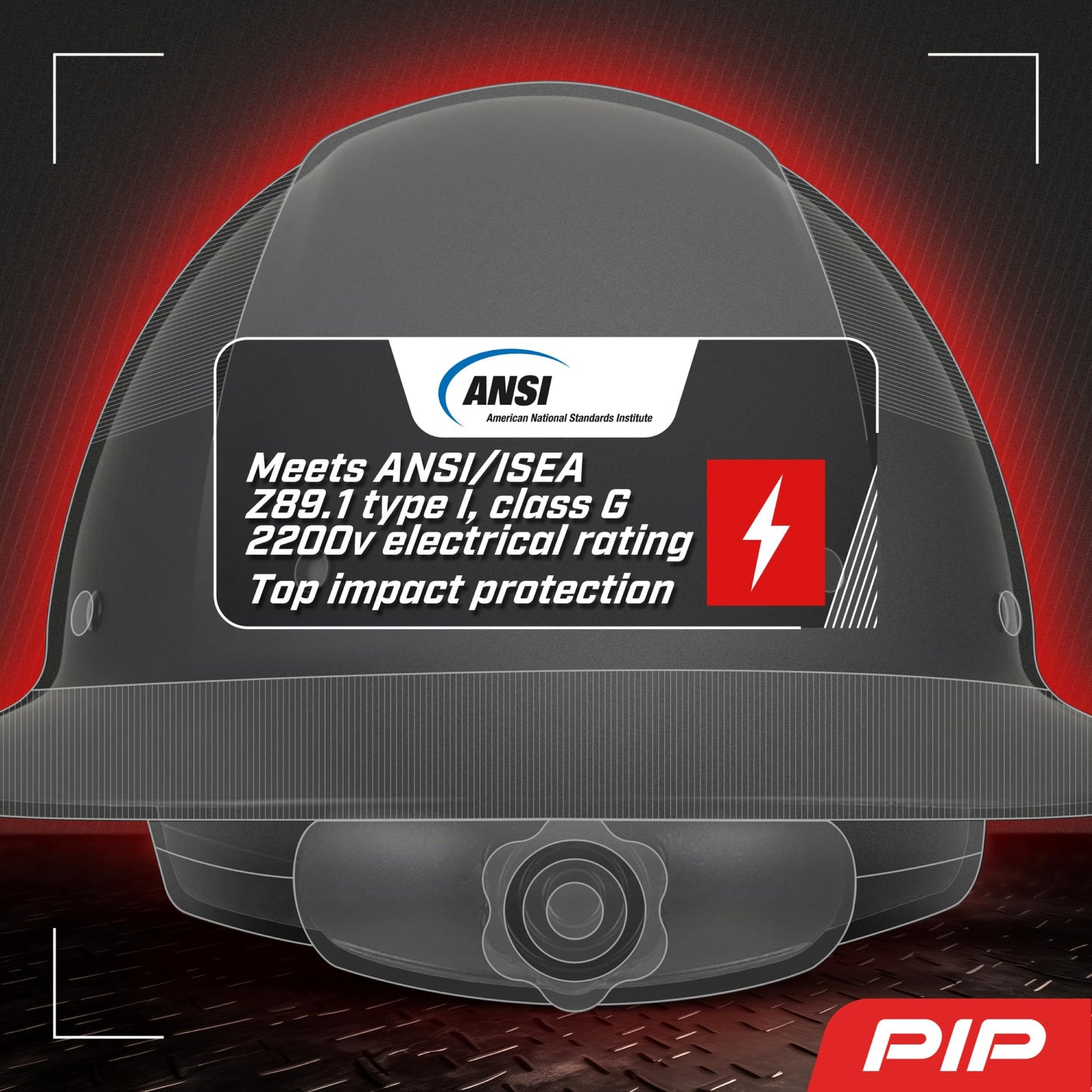 Dynamic WolfJaw Fiberglass Full Brim Hard Hat with Wheel Ratchet, 8 Point Suspension, ANSI/ISEA Z89.1 Type 1 Certified, Glass G Electrical Rating, Black (280-HP1481USA-11)