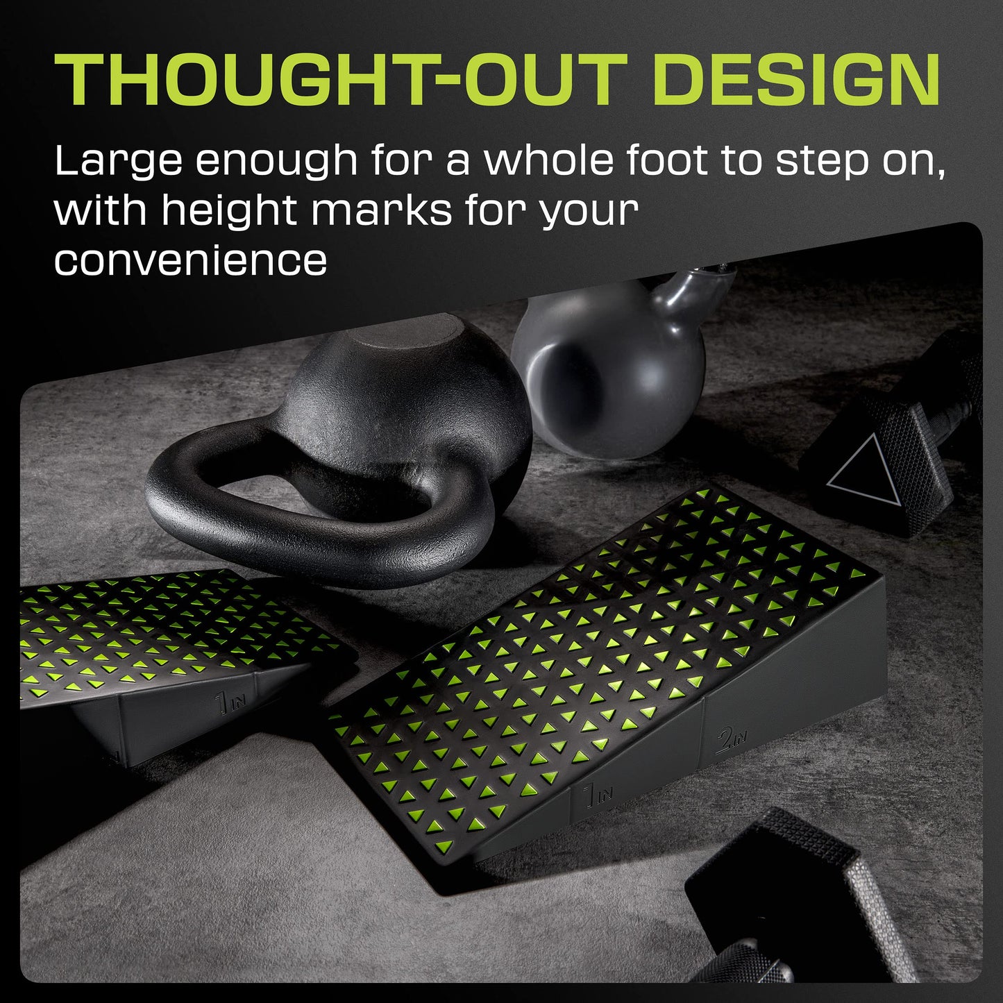 Flexelent Squat Wedge Block Pair - Heel Elevated Squat Wedge for Deeper Squats, Heavy Lifting and Better Form - 17° Angle Exercise Wedges, Slant Board for Squats with Carry Backpack - Lime Green