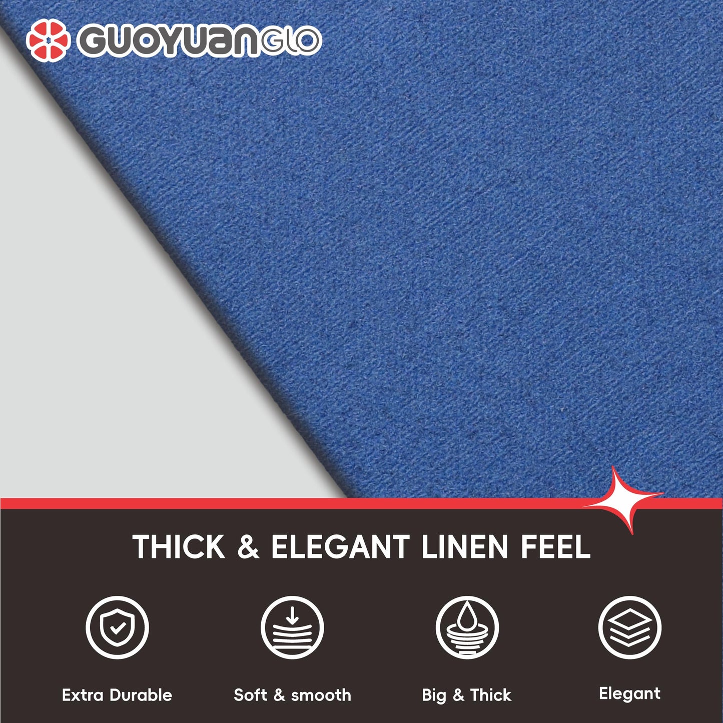 GUOYUANGLO Disposable Linen Feel Dinner Napkins Blue Cloth-Like Paper Napkins Disposable Guest Napkins for Dinne,Parties, Weddings or Events,16”x16”-50 Pack