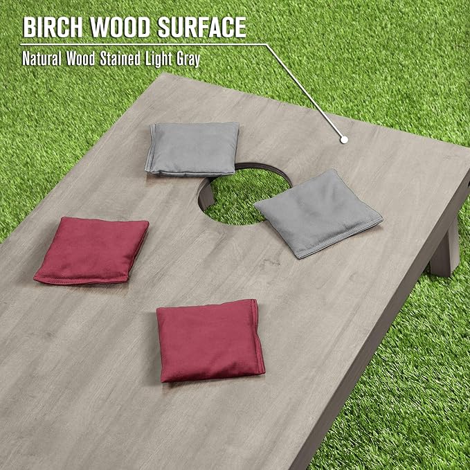 GoSports 4 ft x 2 ft Regulation Size Wooden Cornhole Boards Set - Includes Carrying Case and Bean Bags (Choose Your Colors) Over 100 Color Combinations