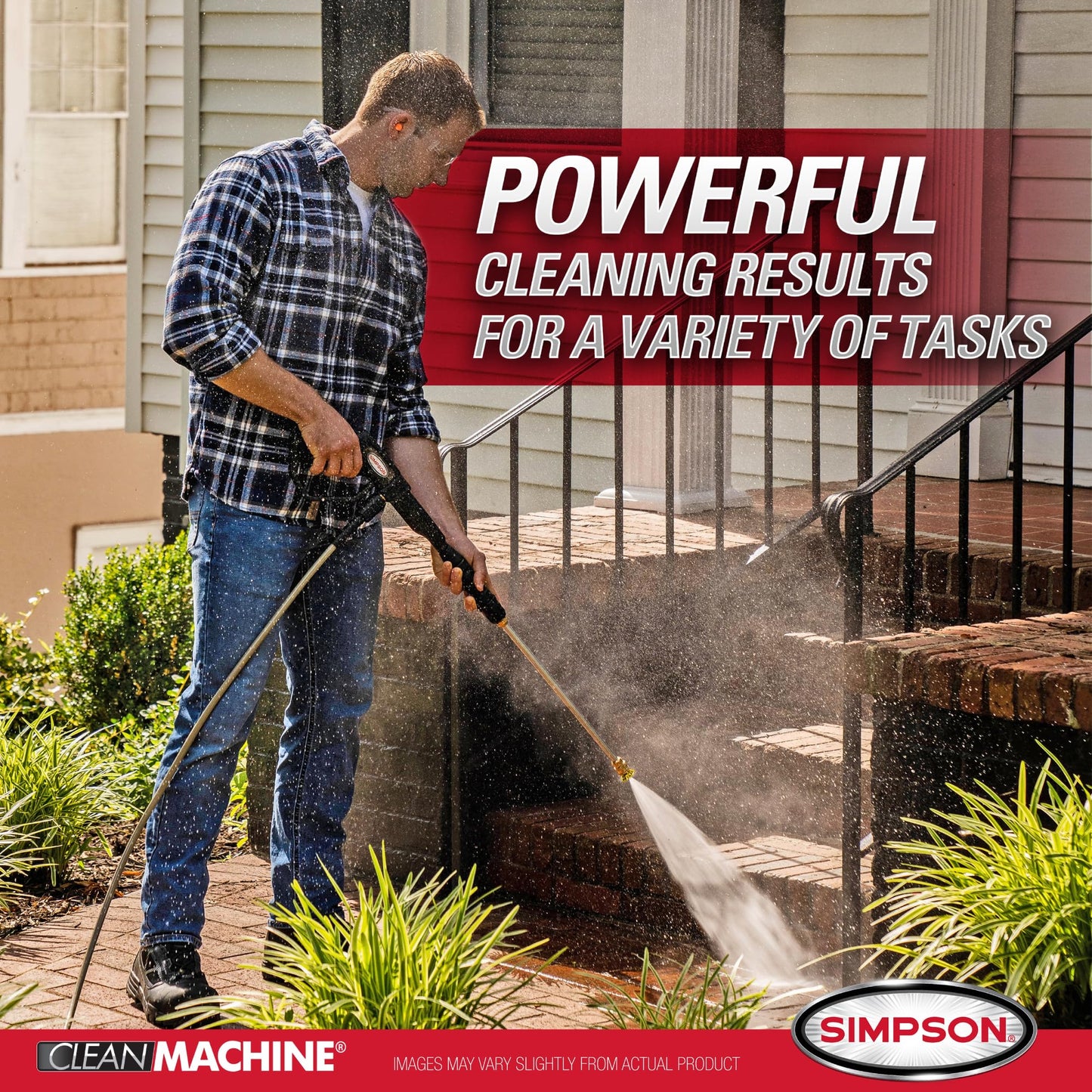 Simpson Cleaning 3200 PSI Gas Pressure Washer, 2.5 GPM Residential Power Washer with Soap Tank and Turbo Nozzle, 25' Hose, Clean Machine, 49-State (CM61456)