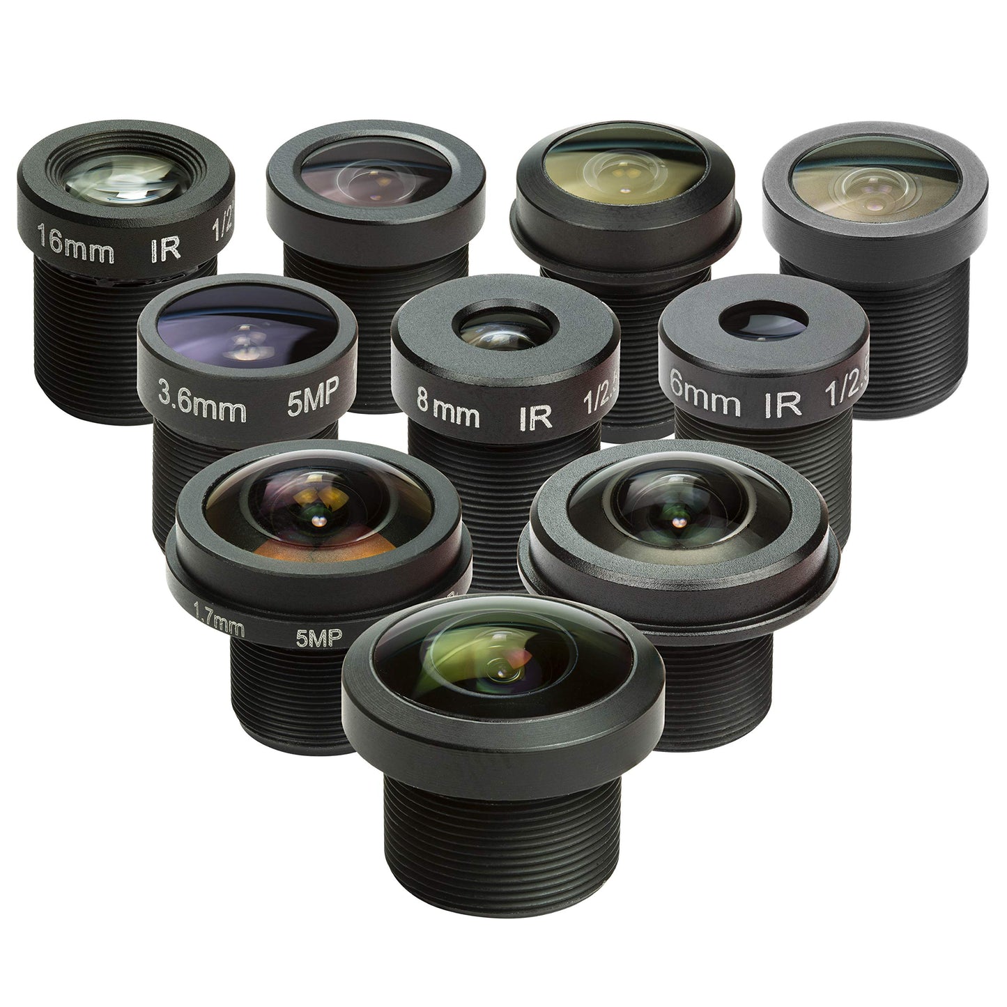 Arducam M12 Lens Set for Raspberry Pi & Arduino - Telephoto, Macro, Wide Angle, Fisheye (10-200) with Holder & Cleaning Cloth
