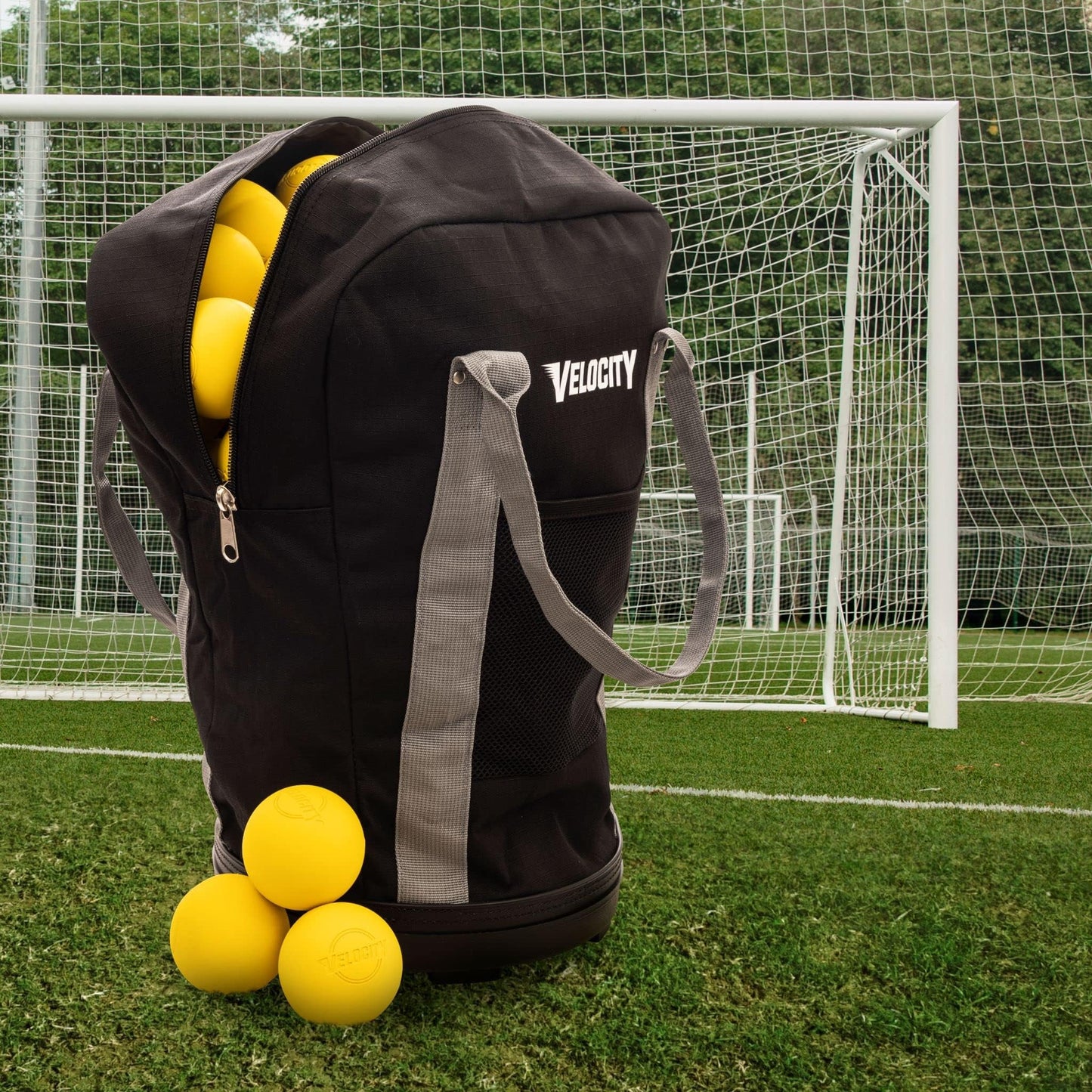 Velocity Heavy Duty Multipurpose Ball Bag with Durable Bottom - Holds up to 60-72 Balls - Ideal for Lacrosse, Baseball, Pickleball, Tennis & More, Black