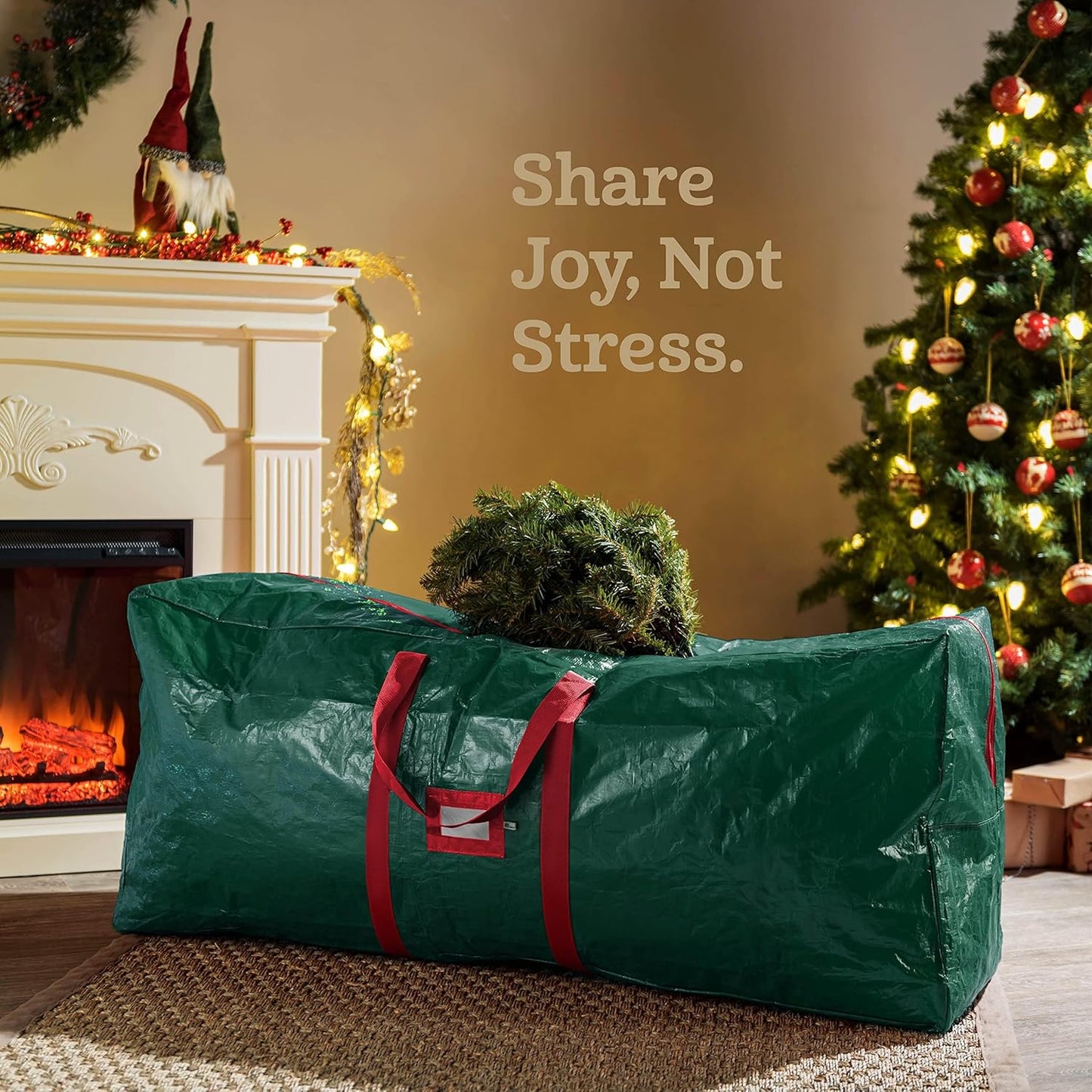 Zober Christmas Tree Storage Bag - Waterproof & Durable for 7.5 Ft Artificial Trees - Green