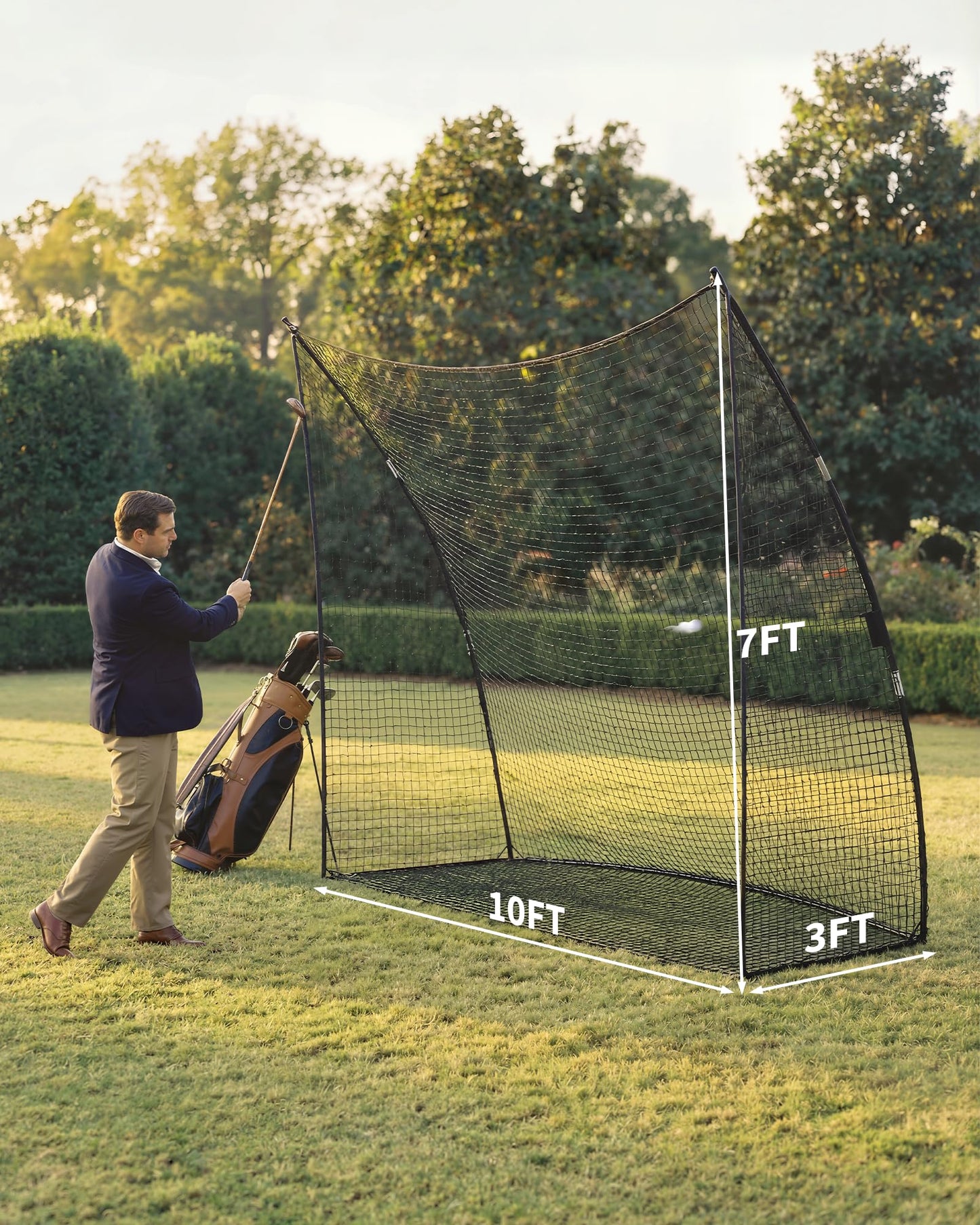 Golf Practice Net 10x7 FT, Heavy Duty & Easy Quick Setup with Sturdy Frame, Portable Hitting Net with Carry Bag for Backyard Indoor Outdoor Golf Swing Chipping Training, Ideal Gift for Men Dad