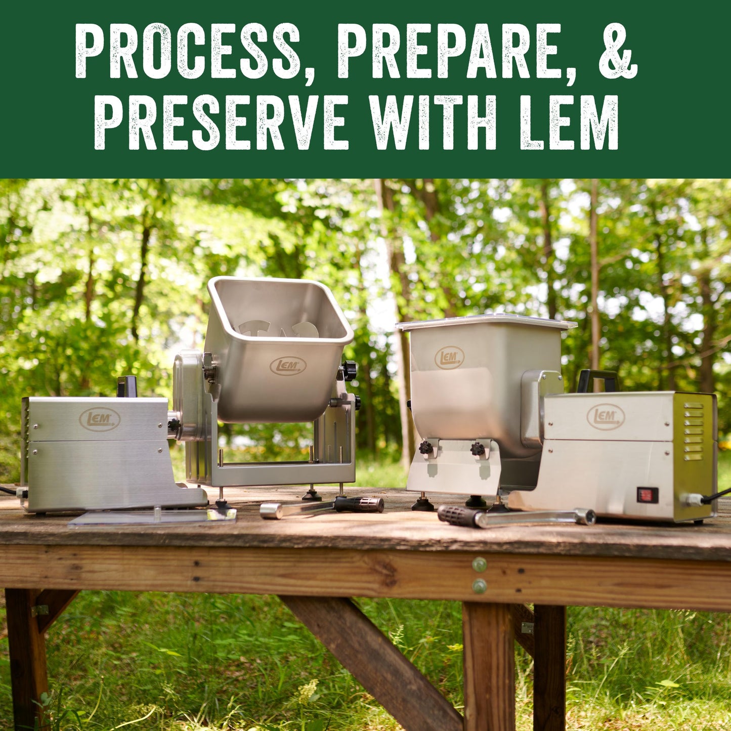 LEM Products BigBite 25 Pound Capacity Fixed Position Meat Mixer, Stainless Steel, Motor or Grinder Not Included